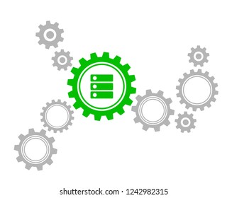 green gear icon - list