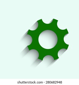 Green Gear icon Vector illustration