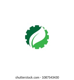 green gear leaf logo