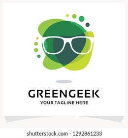 Green Geek Logo Design Template Inspiration