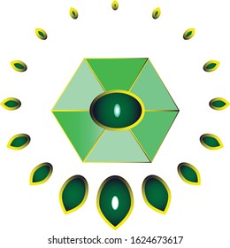 Green gemstone design vector.gemstone logo.