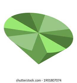 Green gemstone icon. Isometric of green gemstone vector icon for web design isolated on white background