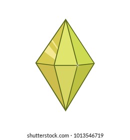 Green gemstone icons. Vector illustration