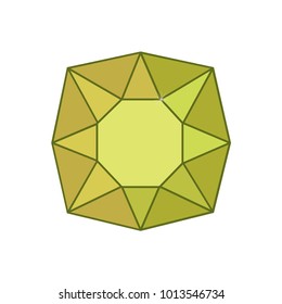 Green gemstone icons. Vector illustration