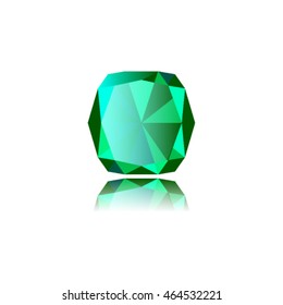 green gemstone on transparent background
