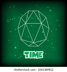 green gemstone outline design, vector icon