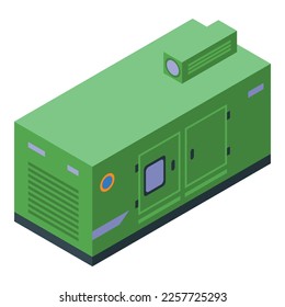 Green generator icon isometric vector. Power energy. Gas engine