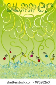 Green gentle abstract background of summer. vector illustration