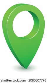 Green geo pin icon. Map location symbol