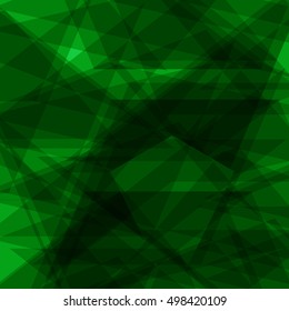 Green geometric abstract background, banner, poster design template, vector illustration