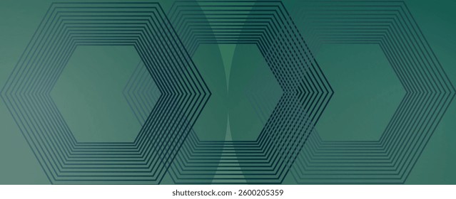 green geometric abstract background overlapping layers on bright space with line effect decoration. Circle style concept modern graphic design element for banner, flyer, card. vector