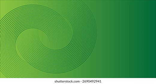 fundo abstrato geométrico verde sobrepondo camadas no espaço brilhante com decoração de efeito de linha. Conceito de estilo de círculo elemento de design gráfico moderno para banner, folheto, cartão. vetor	