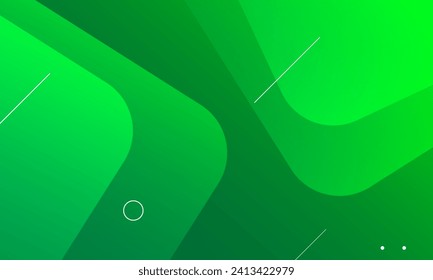 Green geometric background. Dynamic shapes composition. Vector illustration