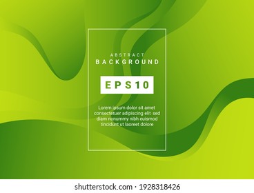 Green geometric background. Fluid shapes composition background