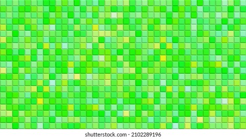 Green geometric background. Mosaic tiles. Vector illustration.
