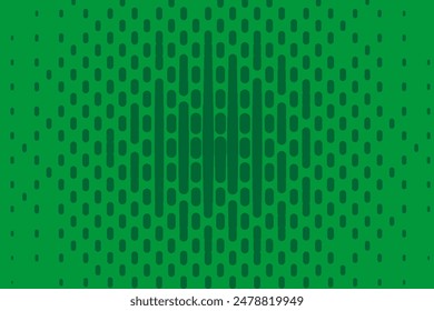 Grüner geometrischer Hintergrund mit Ovalen. Halbtonstruktur. Retro-Muster für Bildschirmhintergründe, Kulissen. Vektorillustration