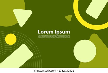 Green geometric background vector design. Abstract composition with shapes.