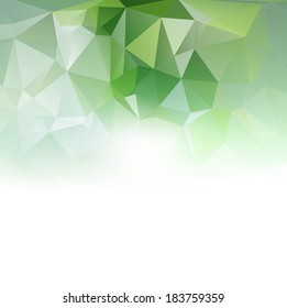 Green geometric background, vector illustration