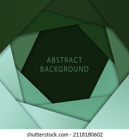 Green geometric background. Vector illustration. 