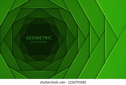 Green geometric background. Vector illustration. 