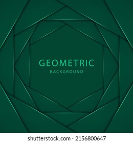 Green geometric background. Vector illustration. 