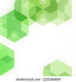 Green geometric background. Vector illustration. polygonal style. Hexagons.