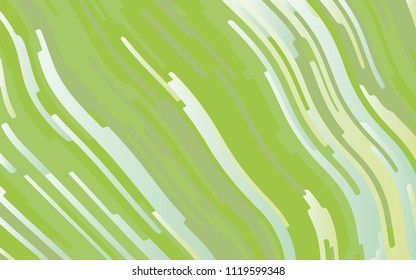 Green geometric background with wavy lines. Abstract pattern. Vector illustration