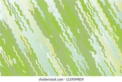 Green geometric background with wavy lines. Abstract pattern. Vector illustration