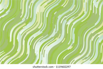 Green geometric background with wavy lines. Abstract pattern. Vector illustration