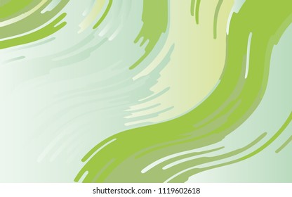 Green geometric background with wavy lines. Abstract pattern. Vector illustration