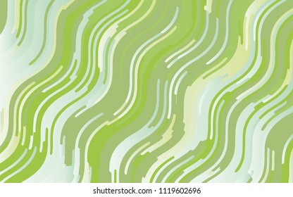 Green geometric background with wavy lines. Abstract pattern. Vector illustration