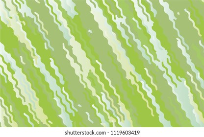 Green geometric background with wavy lines. Abstract pattern. Vector illustration