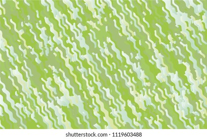 Green geometric background with wavy lines. Abstract pattern. Vector illustration