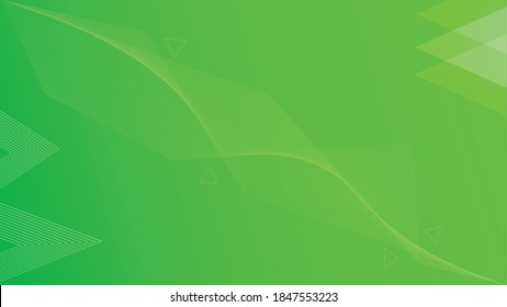 green geometric background with wavy lines