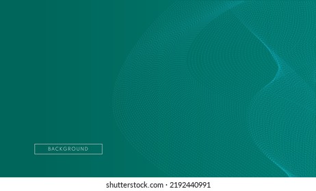 Green geometric background with wavy lines