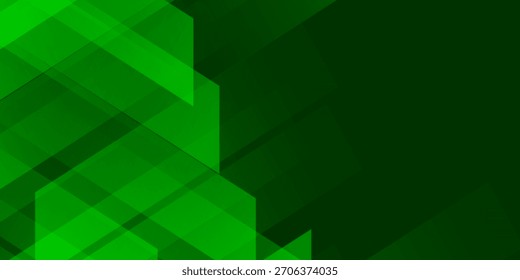 Green geometric banner background. Vector illustration eps10