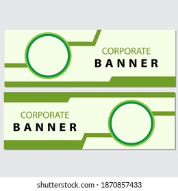 green geometric business banner design. creative banner design for template. Simple green horizontal banner