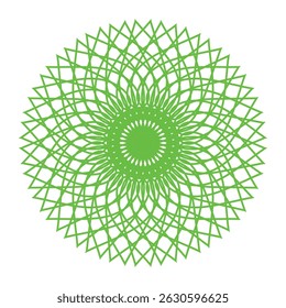 Green geometric circular shape mandala pattern vector design. 