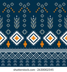 Green Geometric Ethnic traditional seamless, Aztec, Tribal, Hmong, Native American Indian, pattern design for wrap, carpet, decorative illusions