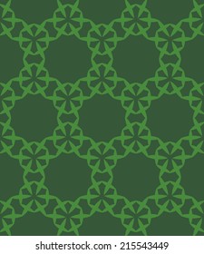 Green Geometric Floral Seamless pattern. Pattern can be used for wallpaper, gift wrapping, pattern fills, web page background, textiles, surface textures. Editable eps10 contains this pattern swatch.