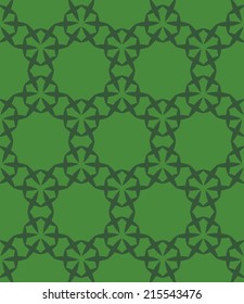Green Geometric Floral Seamless pattern. Pattern can be used for wallpaper, gift wrapping, pattern fills, web page background, textiles, surface textures. Editable eps10 contains this pattern swatch.