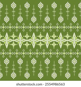 Green Geometric Heritage, Floral, Diamond