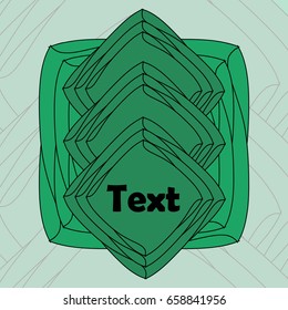 Green geometric logo with soft lines
