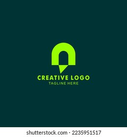 
grünes geometrisches Logo, Vektordesign, geeignet für Firmenlogos