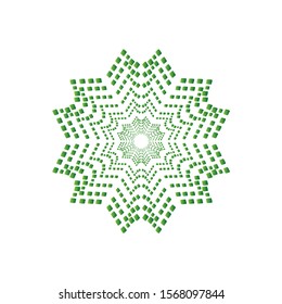 green geometric mandala design colour. 