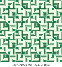Green Geometric Maze Seamless Pattern Background