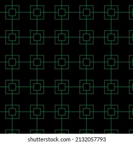 Green geometric pattern on black background - vector image