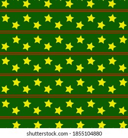Green geometric pattern with red ribbons, yellow stars arranged in a row. Bright colored pattern - Powered by Shutterstock - Get 15% off with code: PIKWIZARD15