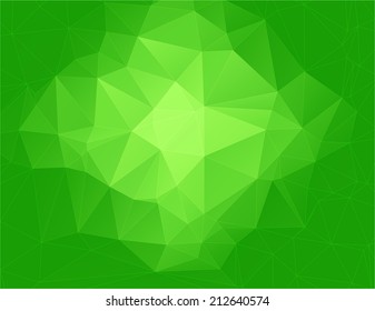 Green Geometric pattern, triangles background, polygonal design. 