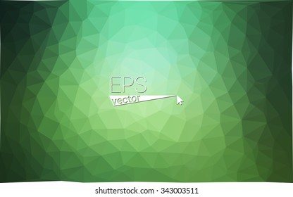 Green geometric rumpled triangular low poly origami style gradient illustration graphic background. Vector polygonal design for your business.